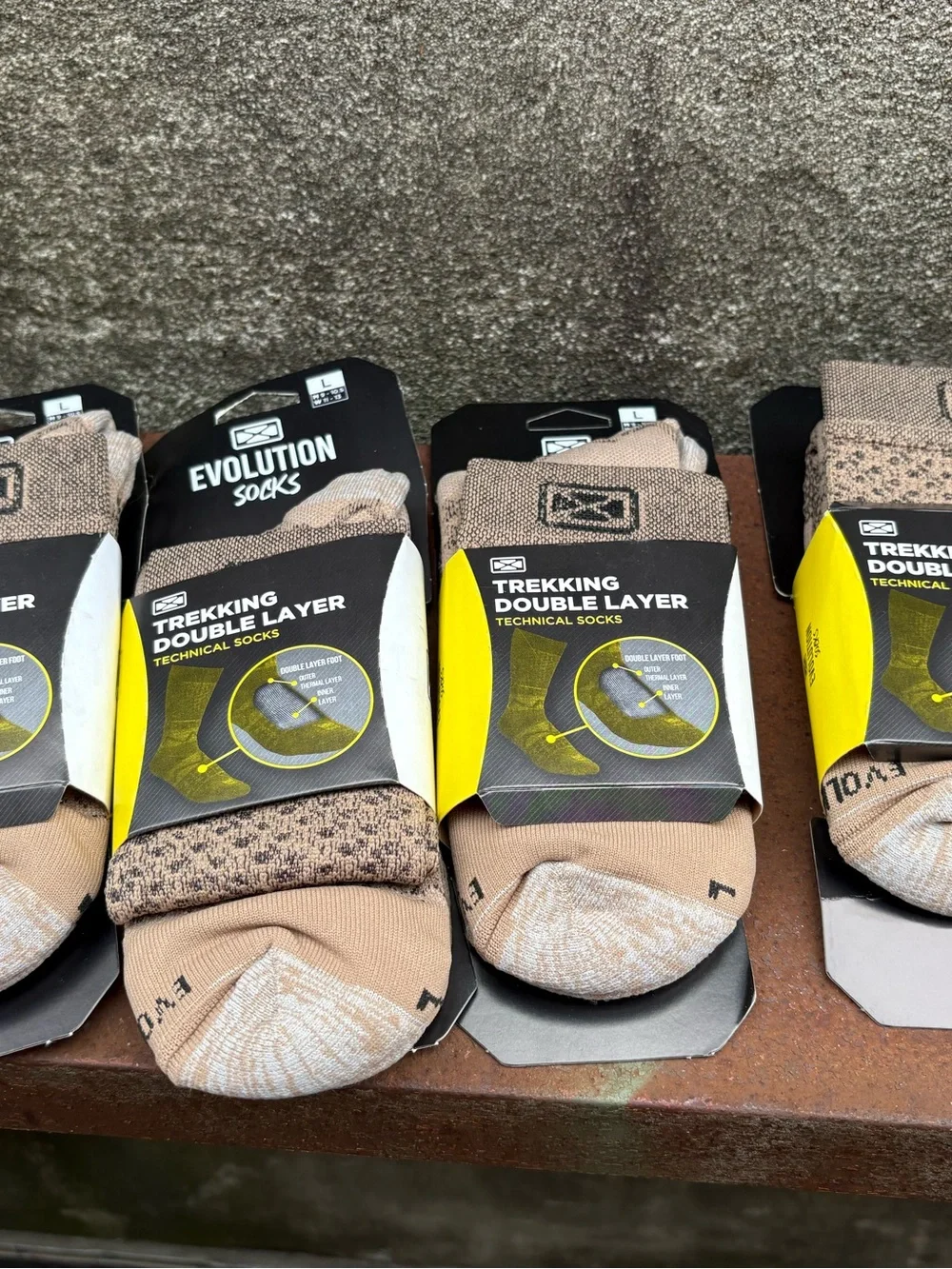 Bundle Evolution Trekking Double Layer Technical Socks Sz Large Hiking New